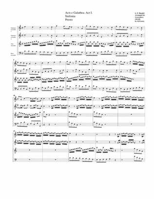 Sinfonia for Acis e Galathea (arrangement for 4 recorders)