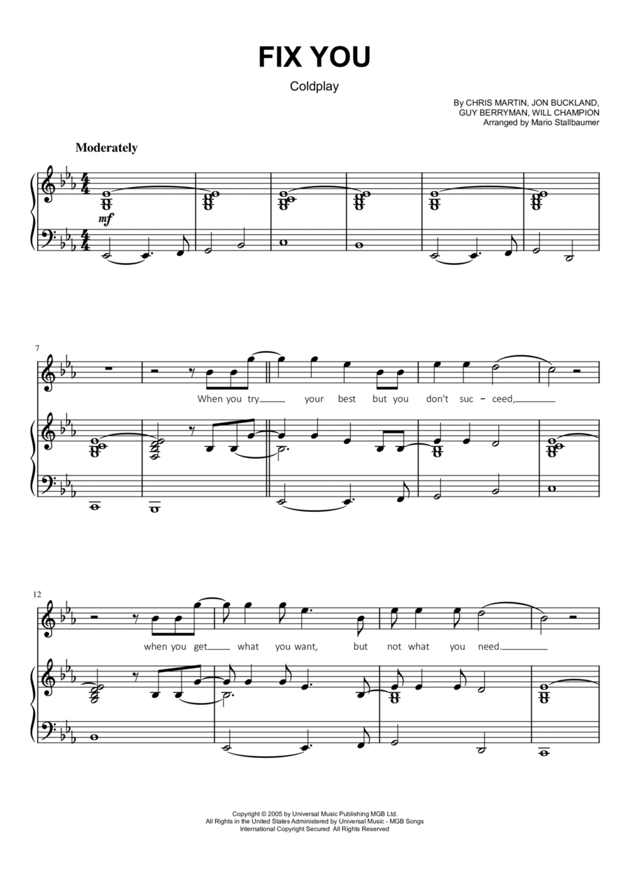 Fix You Voice scores gallery preview page 1
