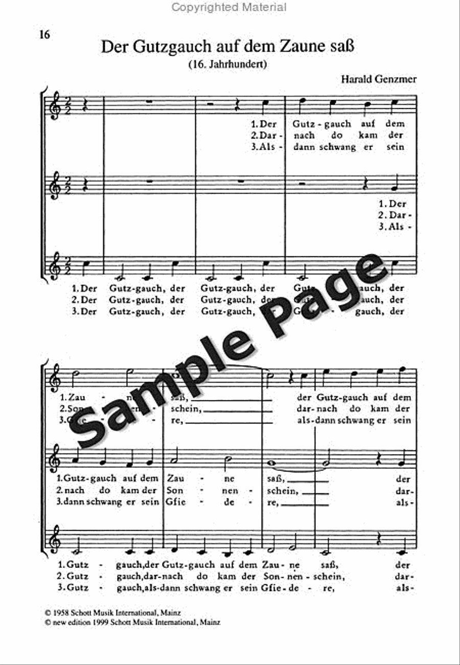 Genzmer H Alte Volkslieder I Neuen S tze Women's Choir scores gallery preview page 17