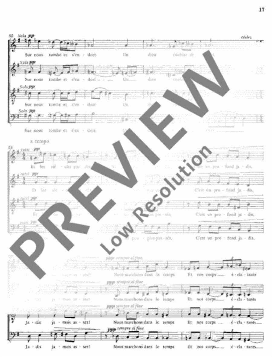 Trois Poèmes de Paul Valéry SSAATTBB scores gallery preview page 18
