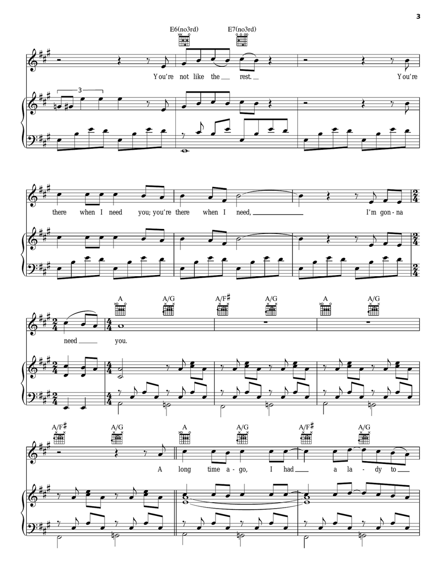 Lady Lady Piano, Vocal, Guitar scores gallery preview page 3