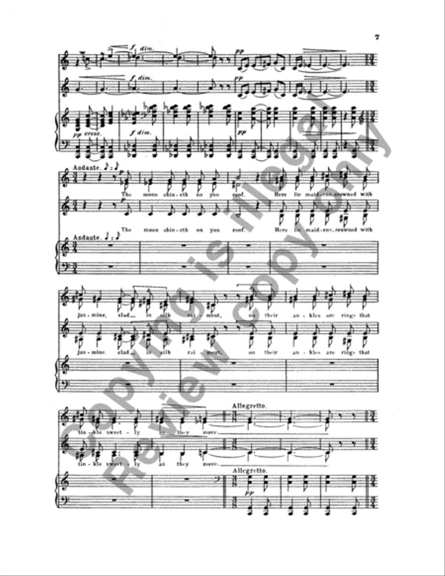 Two Eastern Pictures (I. Spring: II. Summer) SSA scores gallery preview page 8