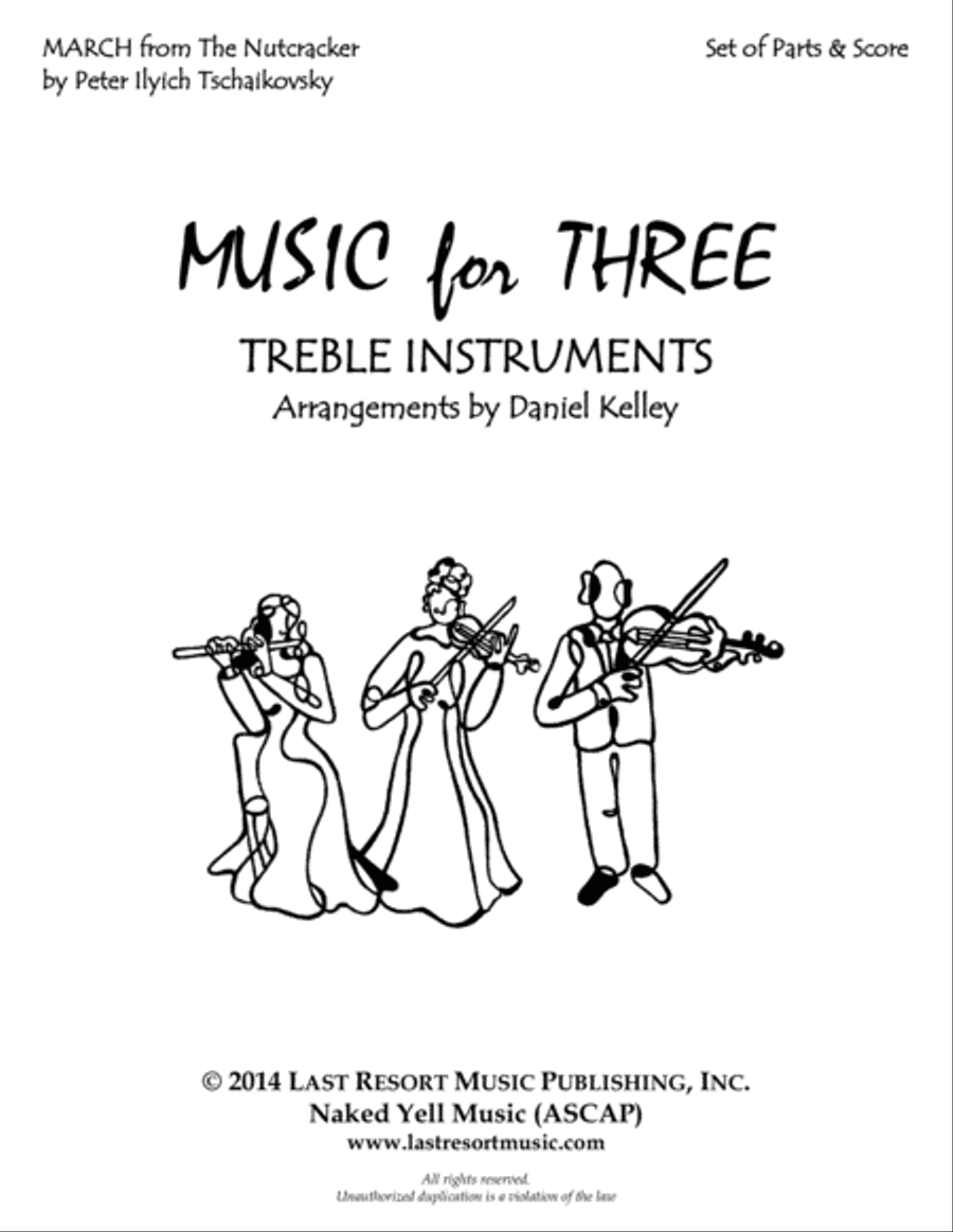 March from The Nutcracker for Double Reed Trio (Two Oboes & English Horn or French Horn) Woodwind Trio scores gallery preview page 3
