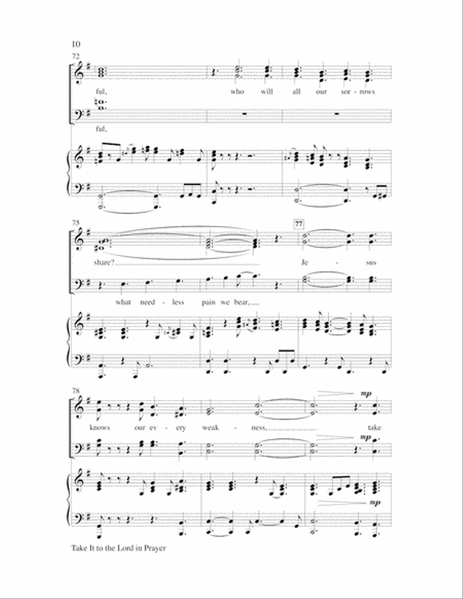 Take It to the Lord In Prayer Choir scores gallery preview page 10