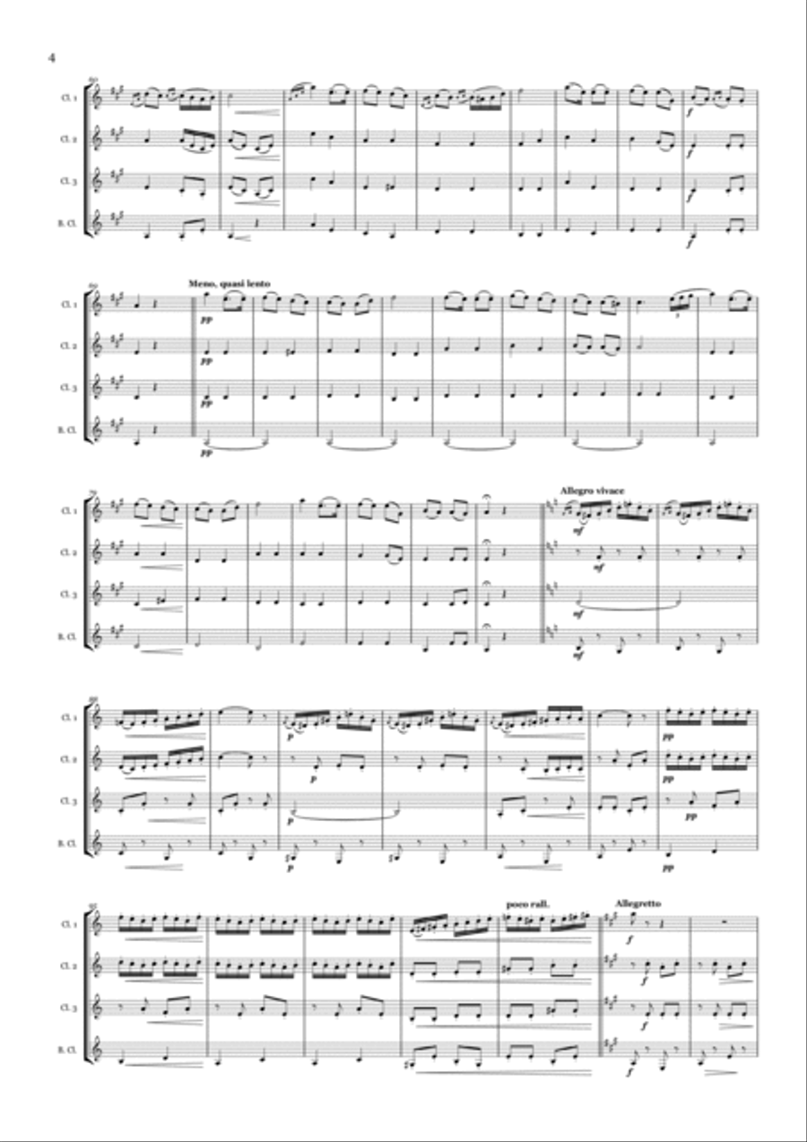 Czardas - Clarinet Quartet Czardas - Clarinet Quartet Clarinet Quartet scores gallery preview page 4