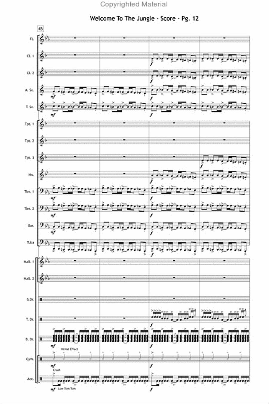 Welcome to the Jungle Welcome to the Jungle Marching Band scores gallery preview page 13