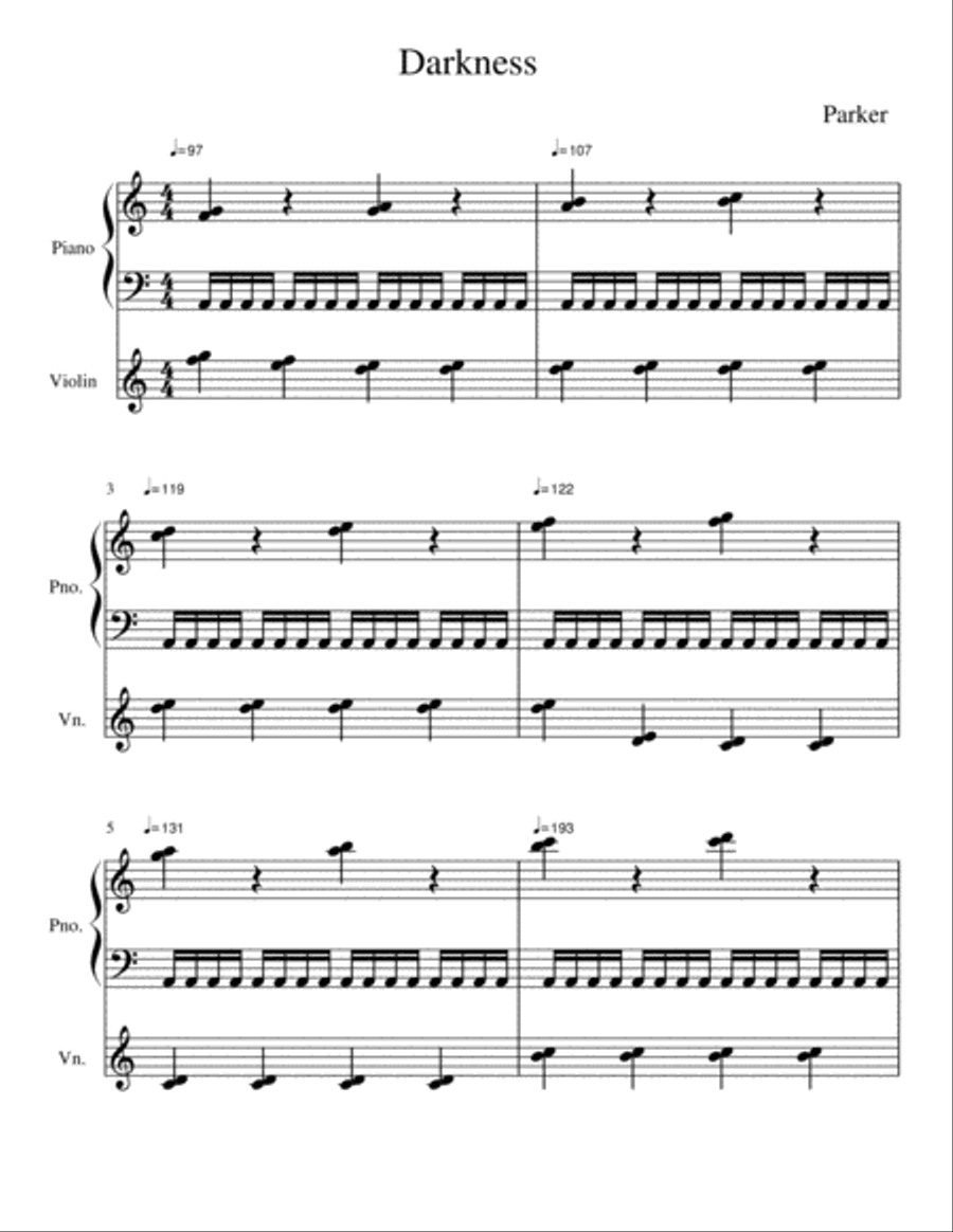 Darkness Violin Solo scores gallery preview page 1