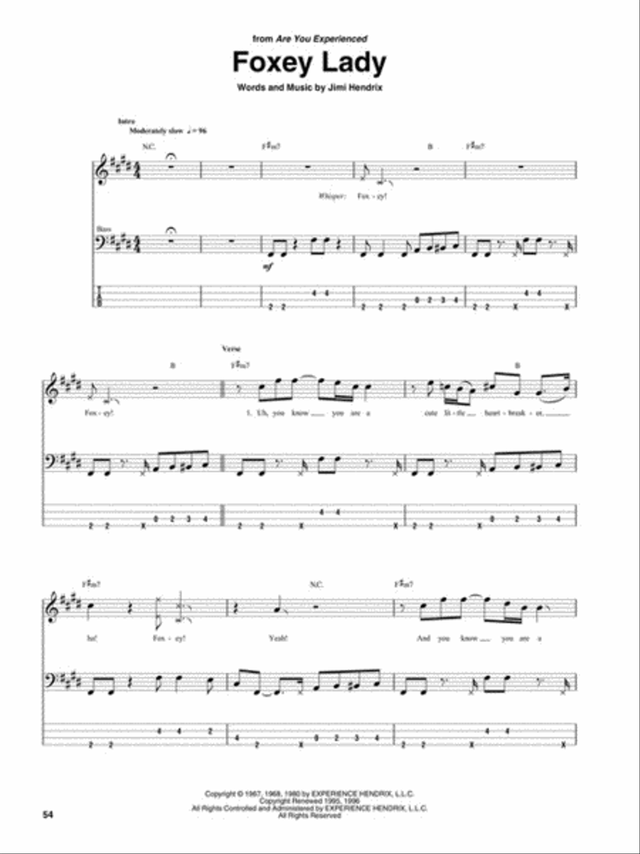 Jimi Hendrix Bass Tab Collection Bass Guitar Tablature scores gallery preview page 5