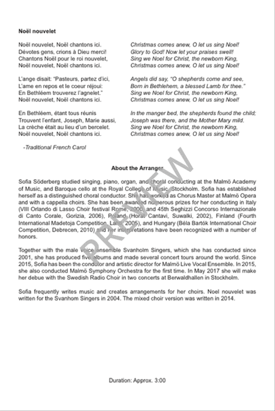 Noel nouvelet (TTBB) TTBB scores gallery preview page 3