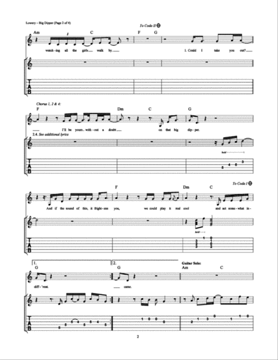 Big Dipper Electric Guitar scores gallery preview page 2