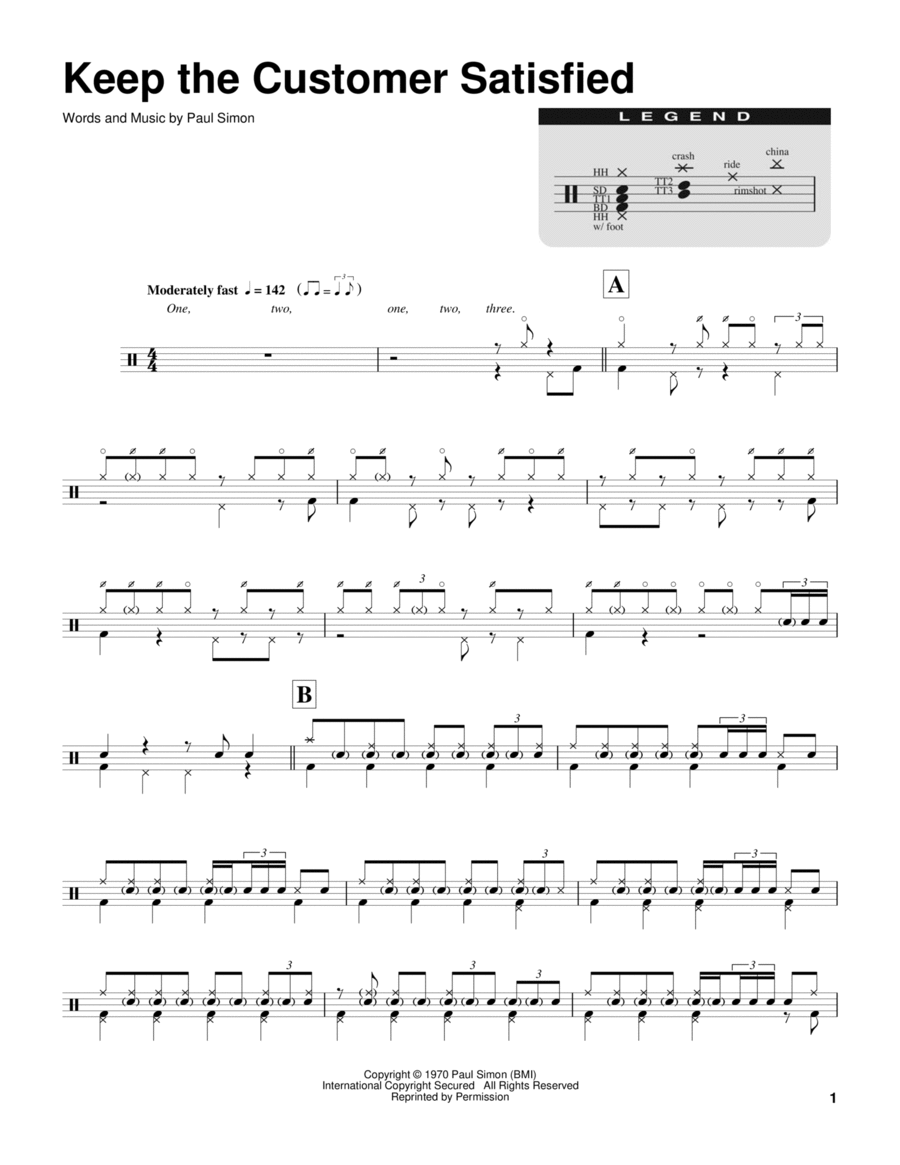 Keep The Customer Satisfied Drum Set scores gallery preview page 1