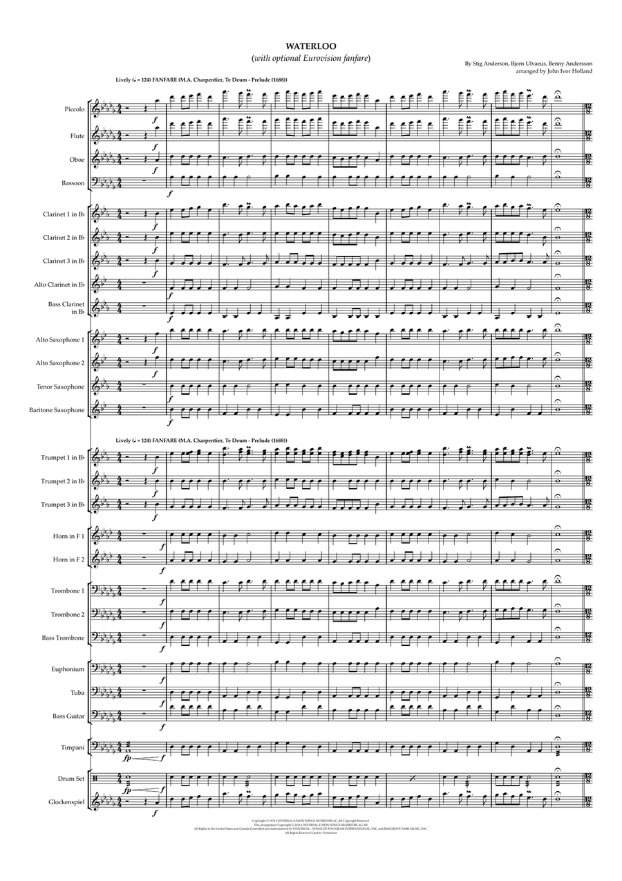 Waterloo Concert Band scores gallery preview page 1
