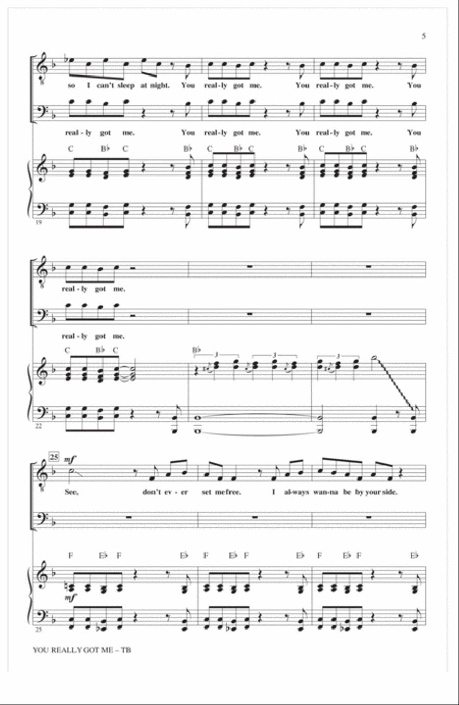 You Really Got Me (arr. Mac Huff) TB scores gallery preview page 3