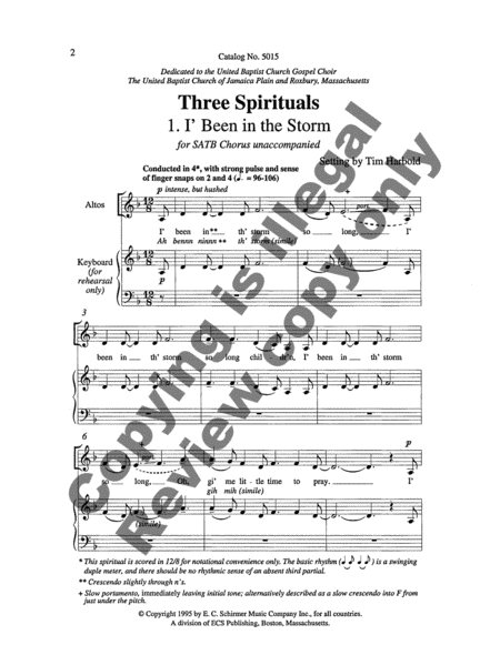 Three Spirituals: 1. I' Been in the Storm image number null