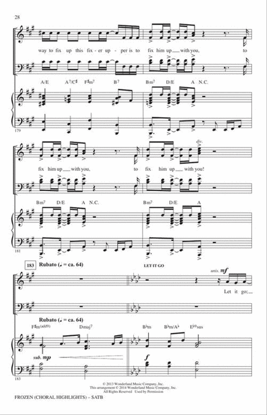 Frozen (Choral Highlights) 4-Part scores gallery preview page 8