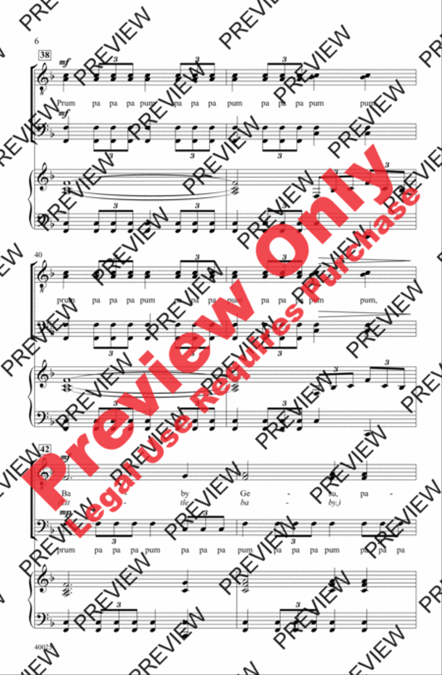 The Little Drummer Boy Men's Choir scores gallery preview page 6