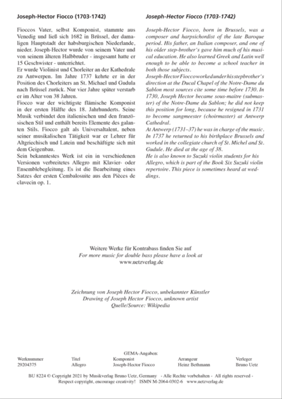 Allegro Allegro Double Bass scores gallery preview page 3