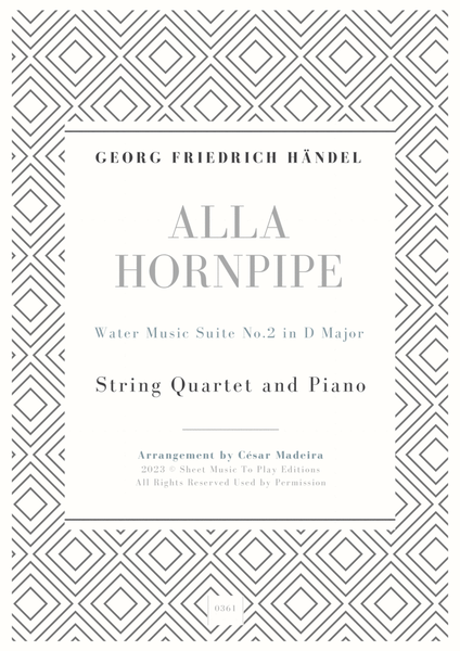 Alla Hornpipe by Handel - String Quartet and Piano (Full Score) - Score Only image number null