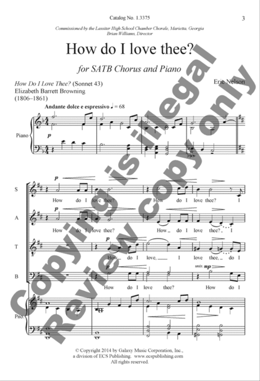 How Do I Love Thee? How Do I Love Thee? 4-Part scores gallery preview page 2