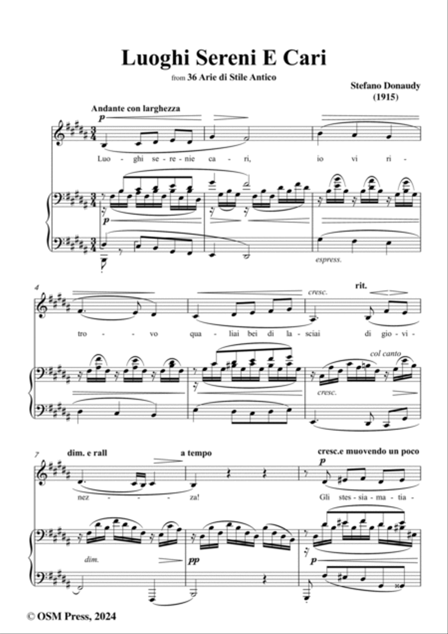 Donaudy-Luoghi Sereni E Cari,in B Major Voice scores gallery preview page 2