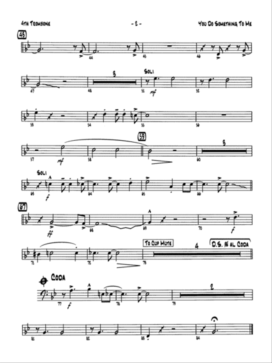 You Do Something to Me: 4th Trombone Jazz Ensemble scores gallery preview page 2