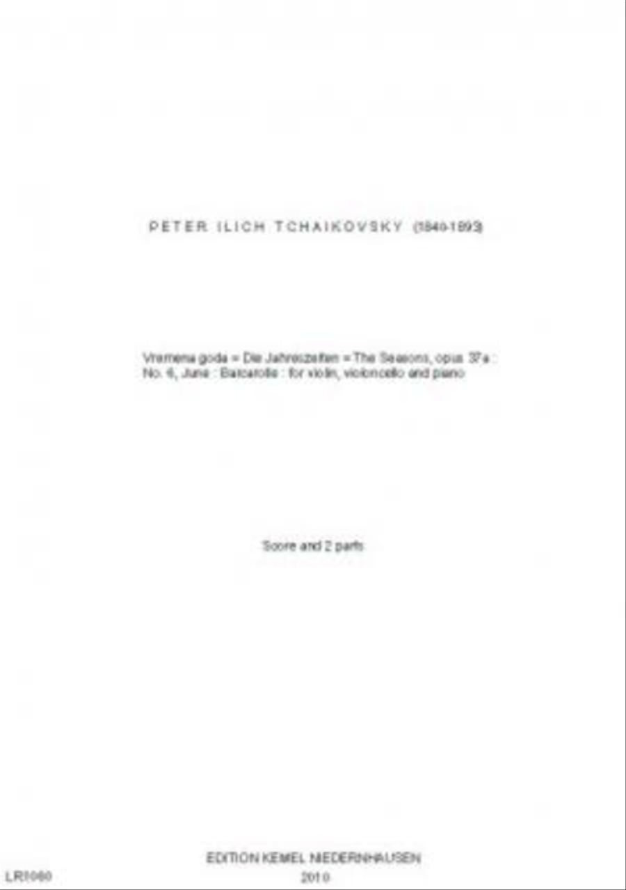 Vremena goda = Die Jahreszeiten = The seasons, opus 37a Piano Trio scores gallery preview page 1