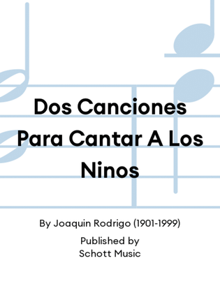 Book cover for Dos Canciones Para Cantar A Los Ninos