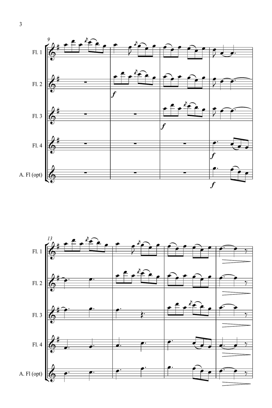 Celtic Lament - for Flute Quartet Flute Quartet scores gallery preview page 4