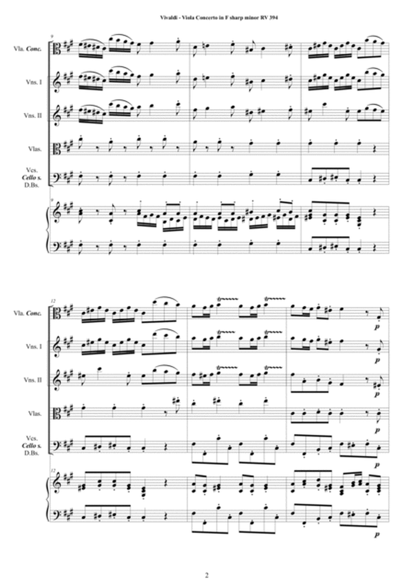 Vivaldi - Viola Concerto in F sharp minor RV394 for Viola concertante, Strings and Cembalo image number null