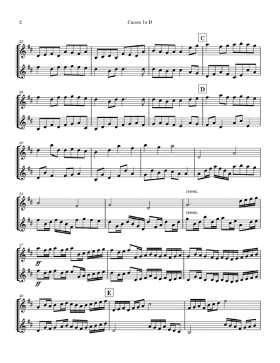 Canon In D Violin Duet String Duet scores gallery preview page 3