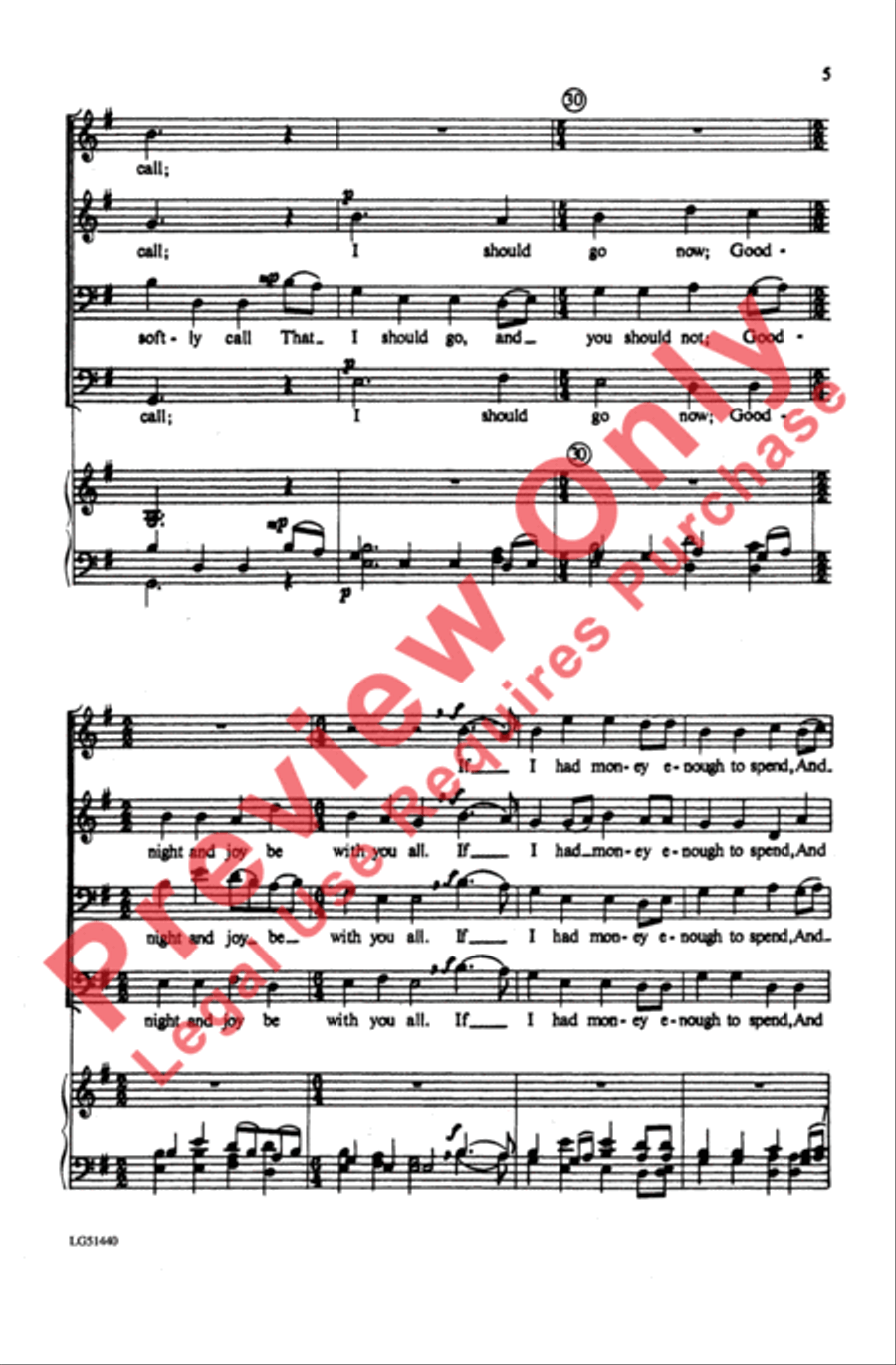 The Parting Glass Men's Choir scores gallery preview page 5