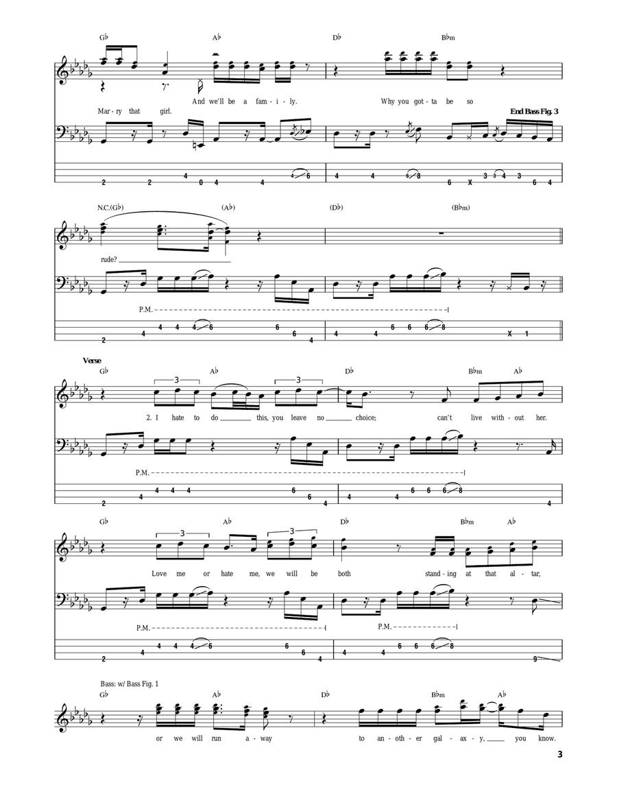 Rude Rude Guitar Tablature scores gallery preview page 3