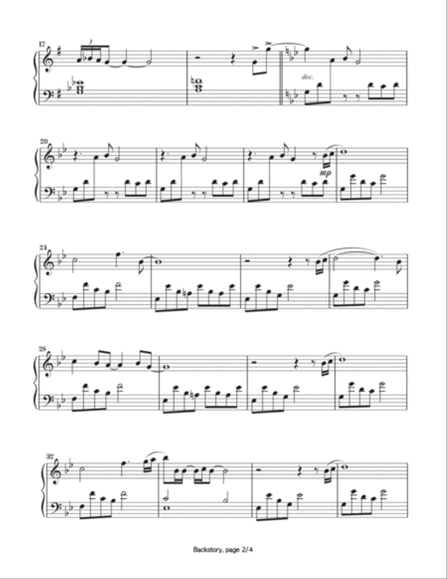 Backstory (Easy Piano) Easy Piano scores gallery preview page 3