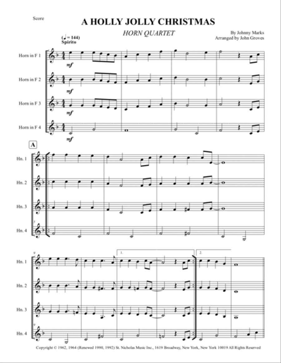 A Holly Jolly Christmas Brass Ensemble scores gallery preview page 2