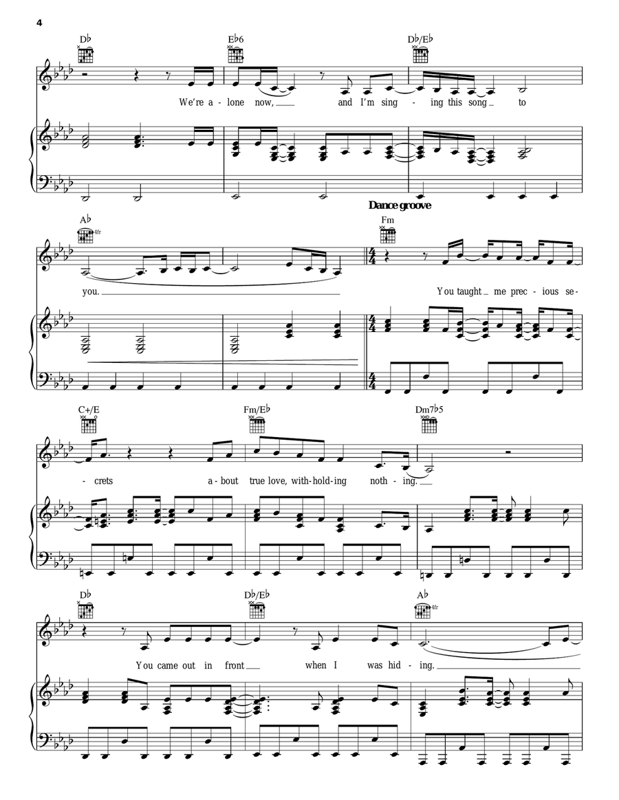 A Song For You Piano, Vocal, Guitar scores gallery preview page 4