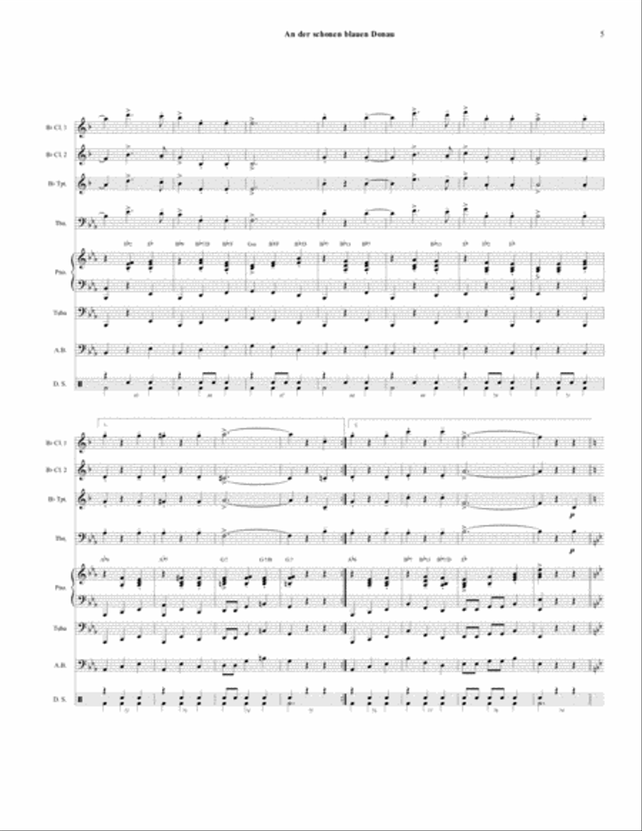 An der schonen blauen Donau - On The Beautiful Blue Danube (The Blue Danube Waltz) - Oktoberfest Large Ensemble scores gallery preview page 5