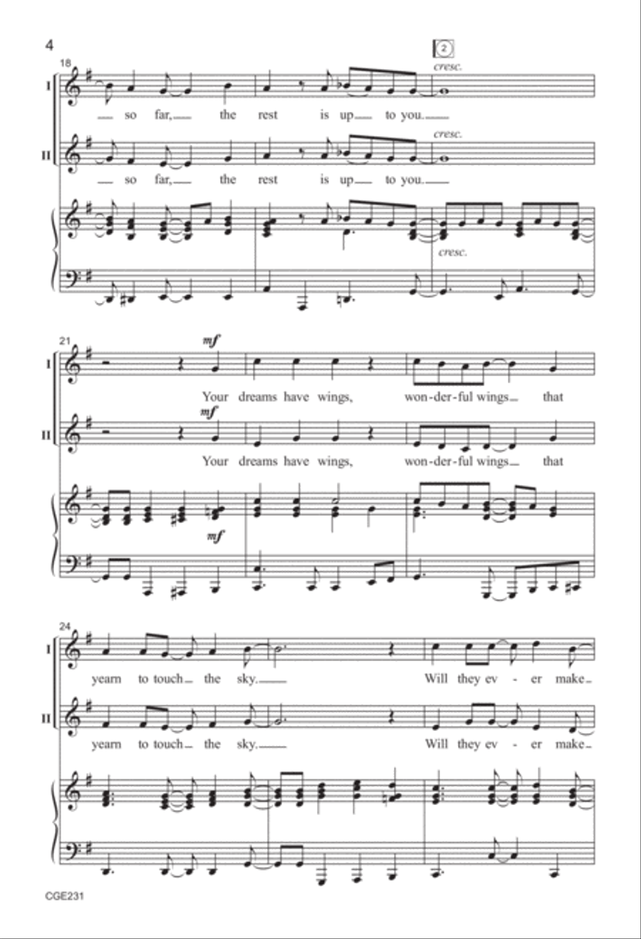 Teach Your Dreams to Fly (Two-part) 2-Part scores gallery preview page 4