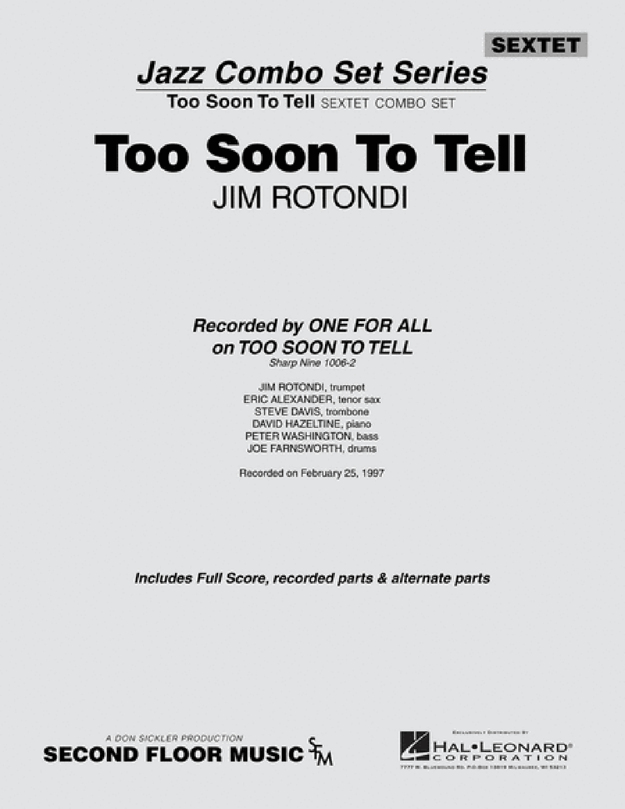 Too Soon to Tell Jazz Ensemble scores gallery preview page 1