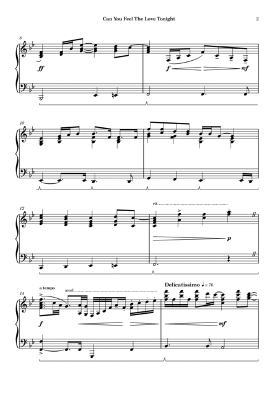Can You Feel The Love Tonight Piano Solo scores gallery preview page 3