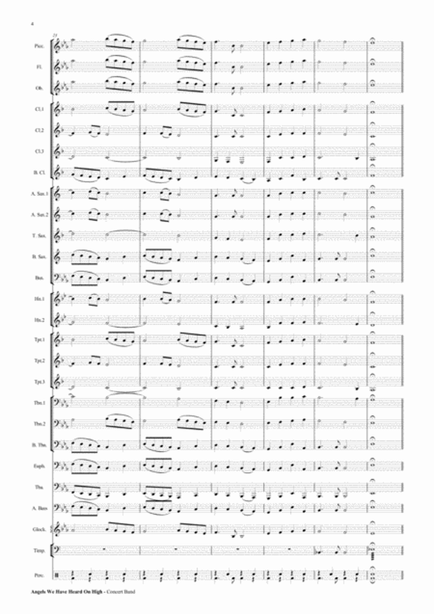 Angels We Have Heard On High - Concert Band Score and Parts PDF image number null