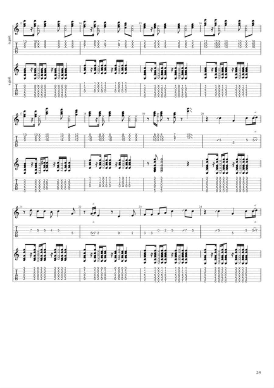 Sign Guitar Tablature scores gallery preview page 2