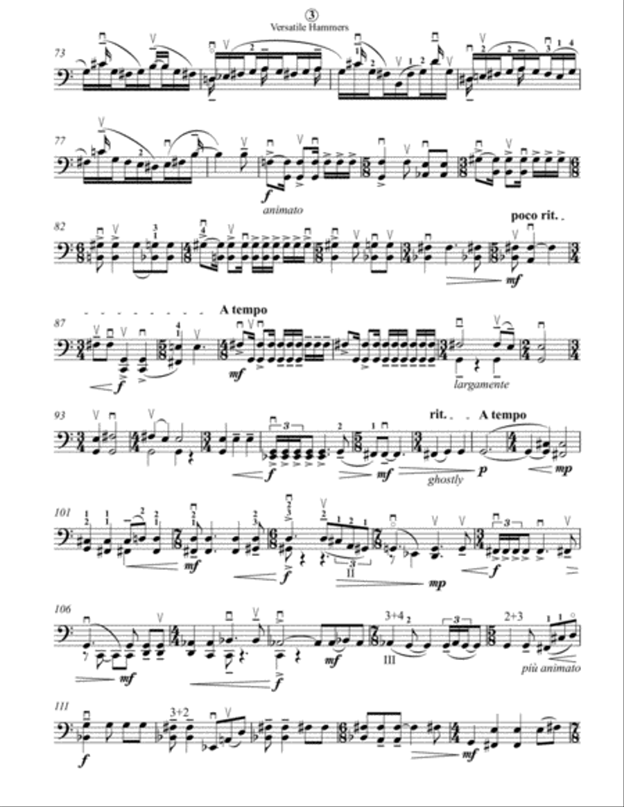 Versatile Hammers Versatile Hammers Cello Solo scores gallery preview page 3