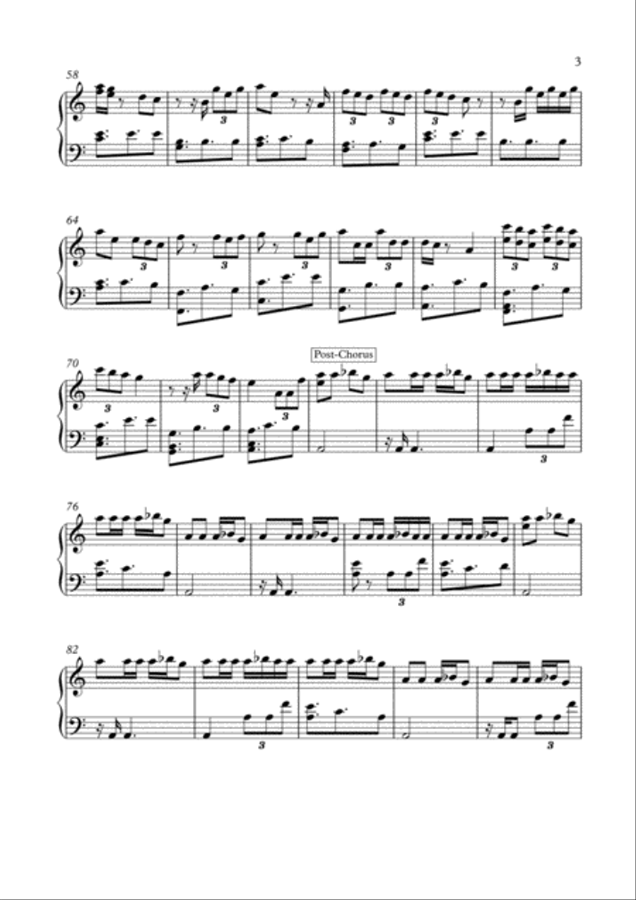 Don't Let Me Down Easy Piano scores gallery preview page 3