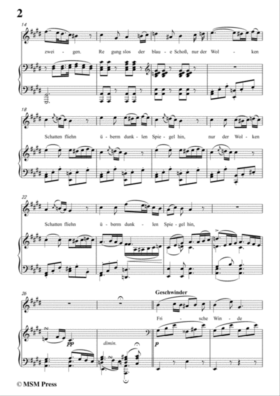Schubert-Erlafsee,Op.8 No.3,in E Major,for Voice&Piano Voice scores gallery preview page 4