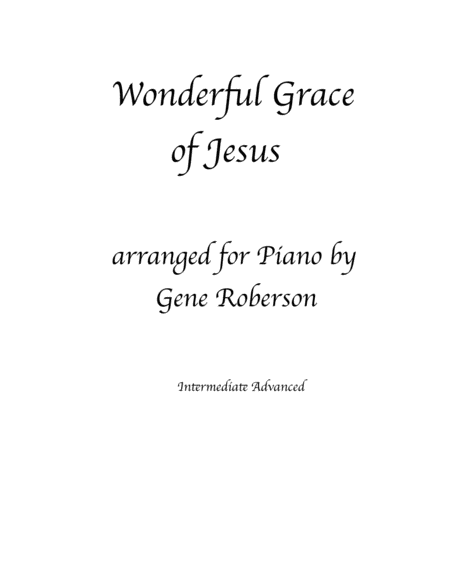 Wonderful Grace of Jesus Piano Solo image number null