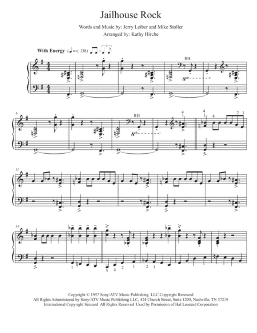 Jailhouse Rock Piano Solo scores gallery preview page 2