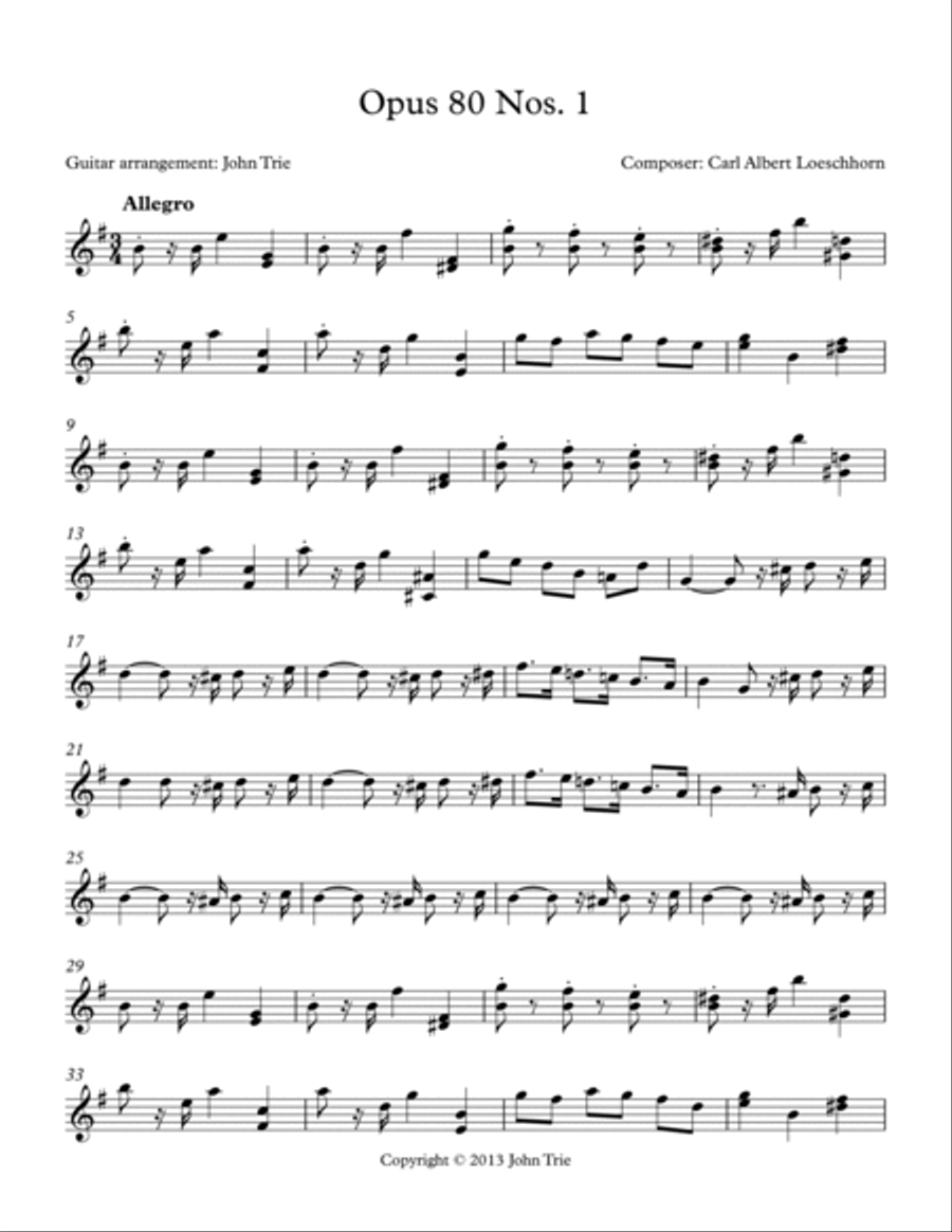 Opus 80 Nos. 1 Acoustic Guitar scores gallery preview page 2