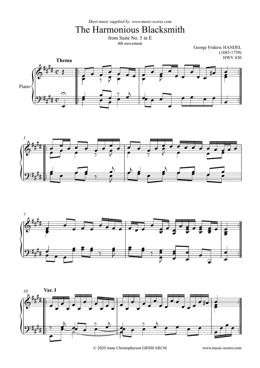 Handel: The Harmonious Blacksmith
