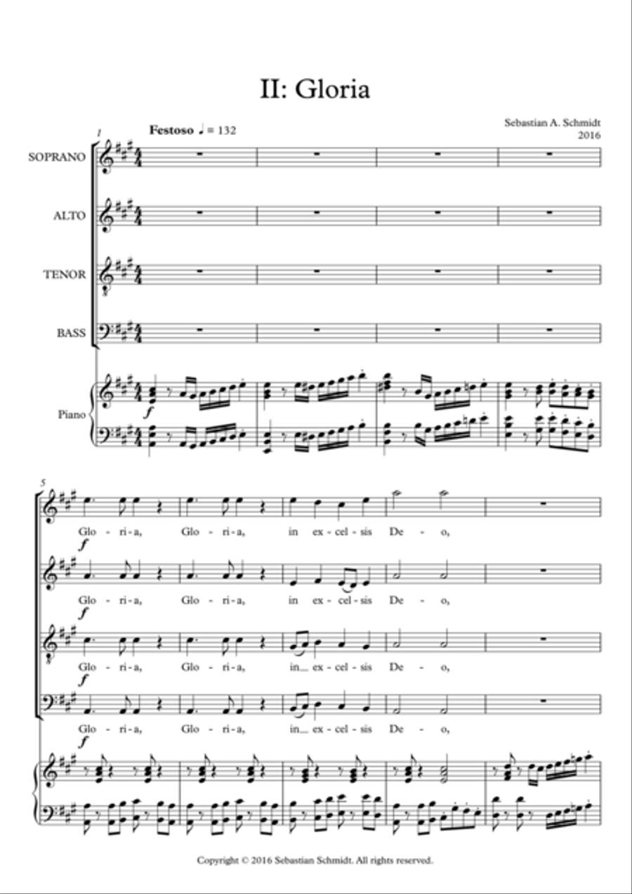 Mass, Op. 2 - 'Gloria' 4-Part scores gallery preview page 2