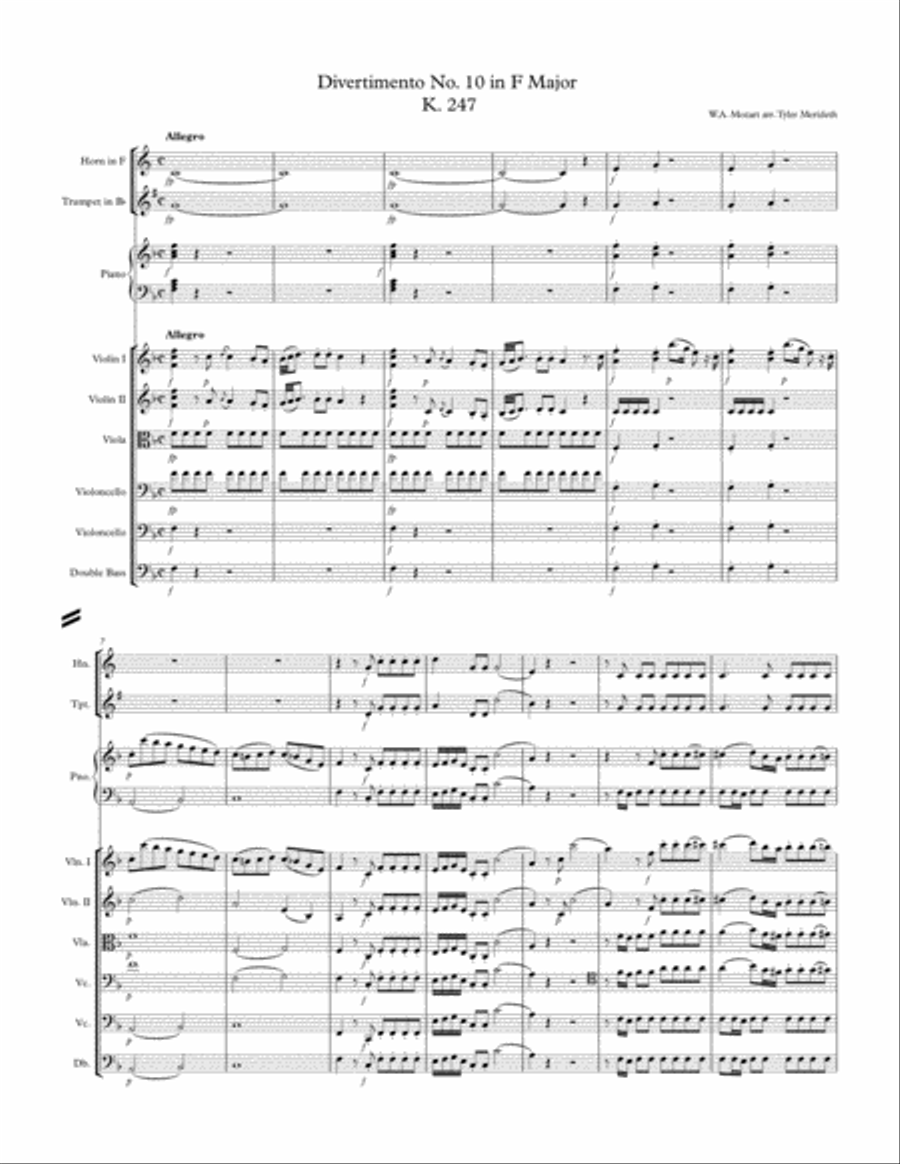 Divertimento in F Major K. 247 Chamber Orchestra scores gallery preview page 2